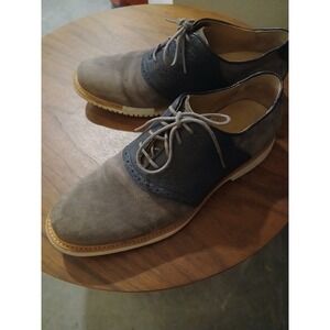 Cole Haan Grand OS Shoe Men 9 M Blue Gray Leather Saddle Oxford Brogue Loafer